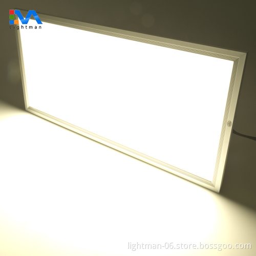 Suspended Ceiling Recessed LED Panel Light White Silver Frame 4x2